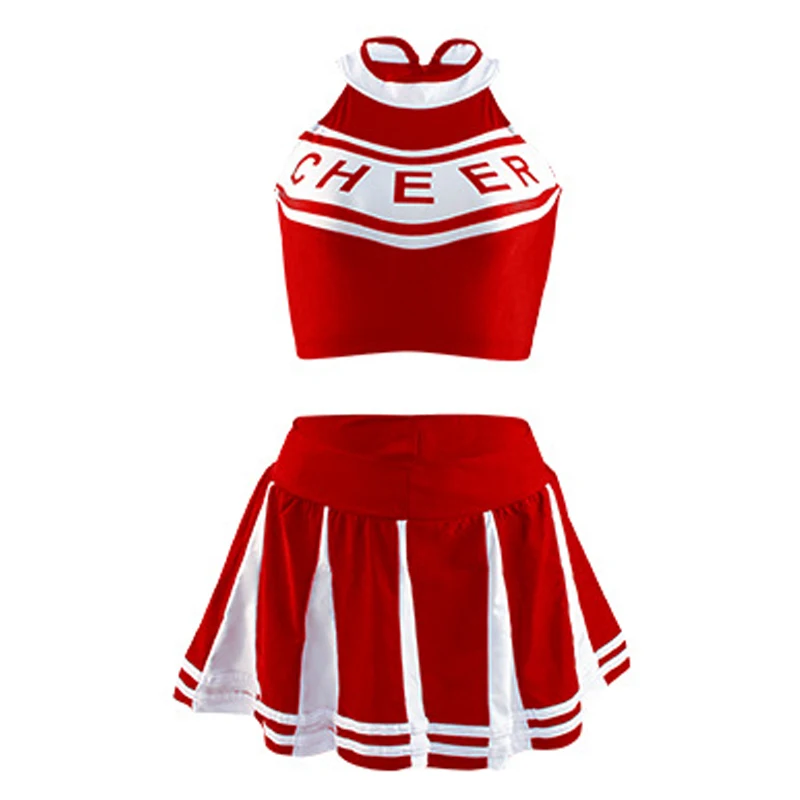 Classic High School Cheerleader Costume Student Sports Uniform Athletic Cosplay Carnival Party Fancy Dress