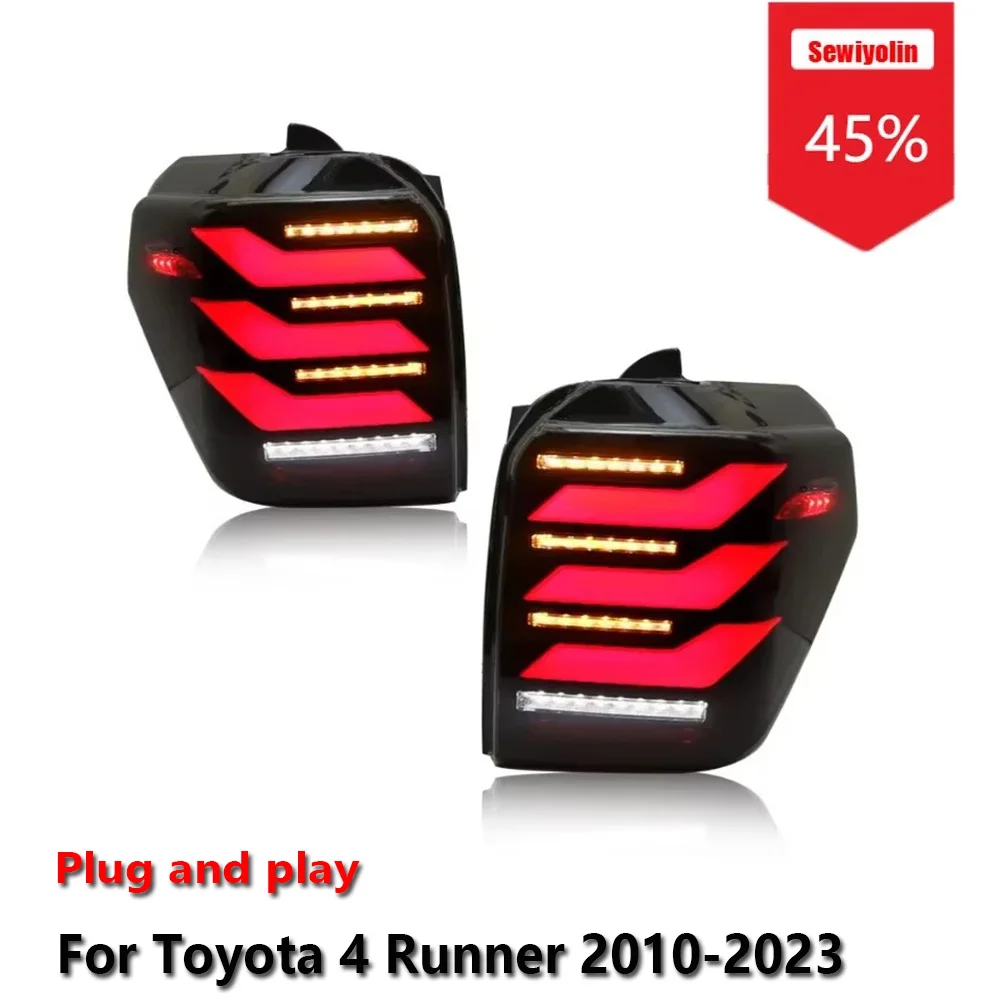 

Автомобильные светодиодные задние фонари Sewiyolin в сборе для Toyota 4 Runner 2010-2023, автомобильные противотуманные фары DRL, указатель поворота, Plug and Play