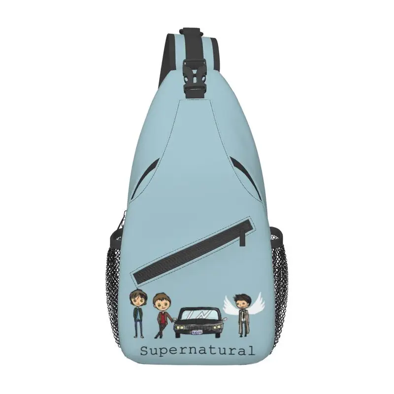 Mochila Sobrenatural Sling Crossbody Masculina, bolsa casual no peito de ombro, TV Wincherter Bros, viagem e ciclismo