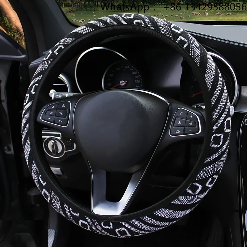 Wholesale Custom Linen Universal Elastic Car Steering Wheel Cover Ethnic Style Car Accessories