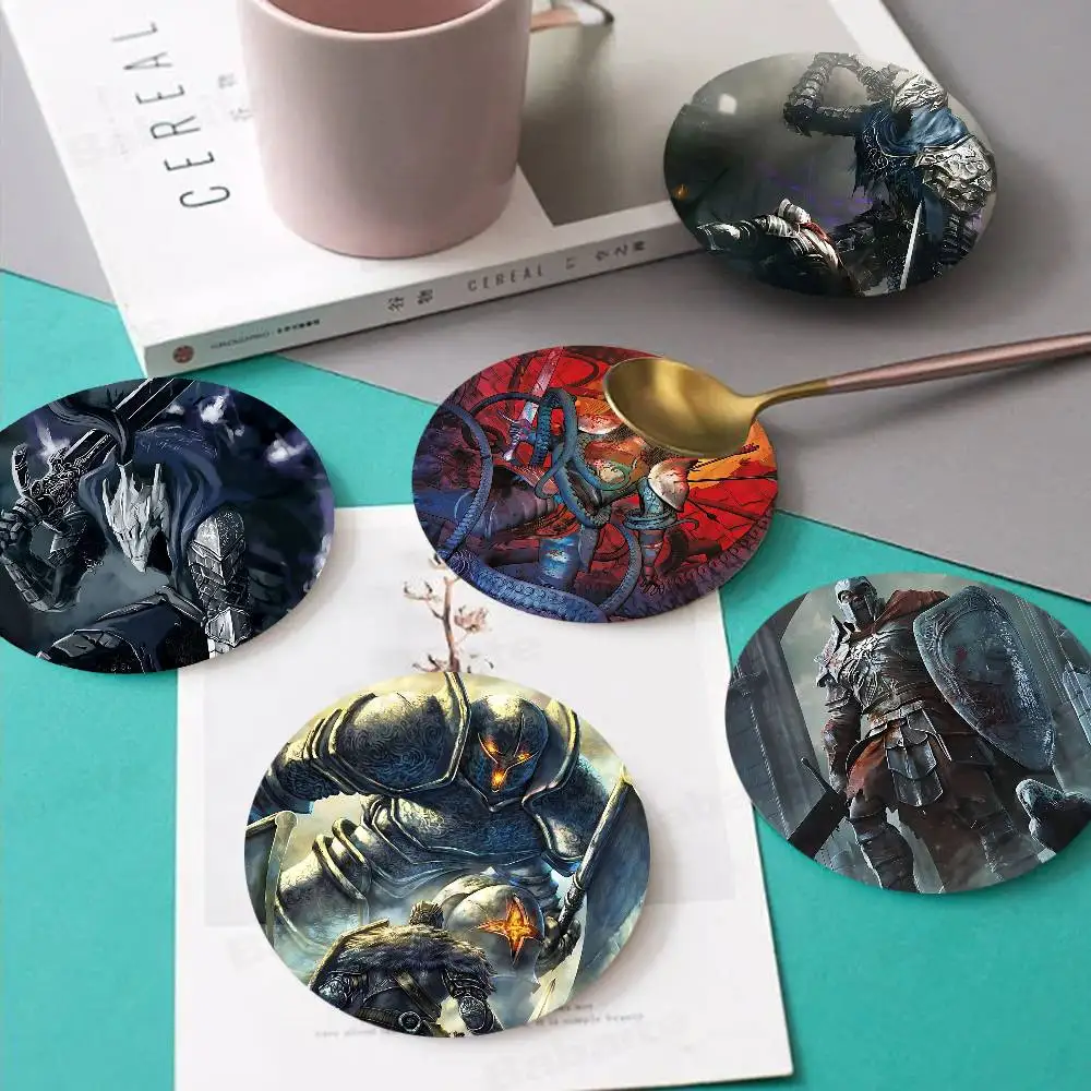Game D-Dark S-Souls Coasters Suitable for daily family gathering decoration, kitchen, anti-slip wooden coasters