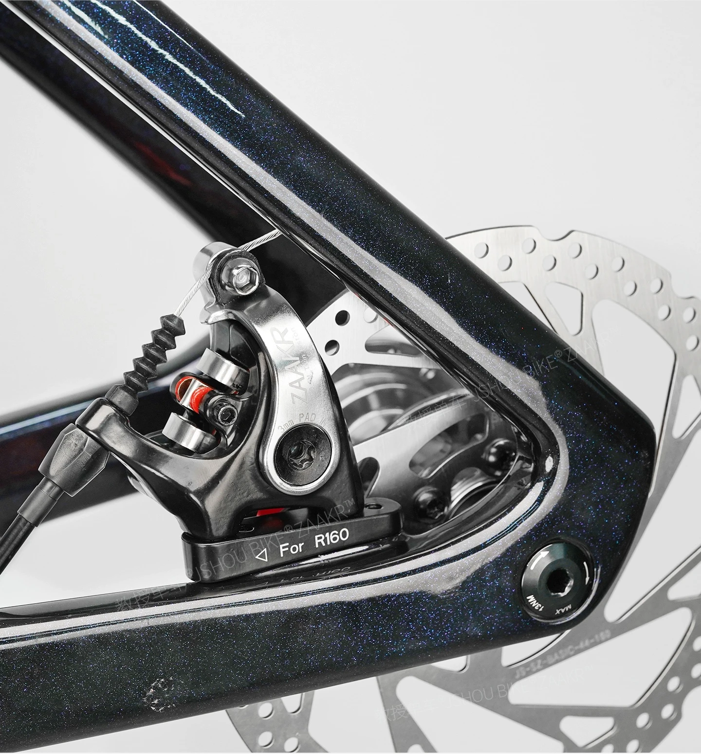 ZAAKR Mechanischer Bremssattel Modell C230-C235 Vergrößerter Kolben, leichtes Design für Fahrräder mit Flat-Mount- und Post-Mount-Befestigung – Detail 23