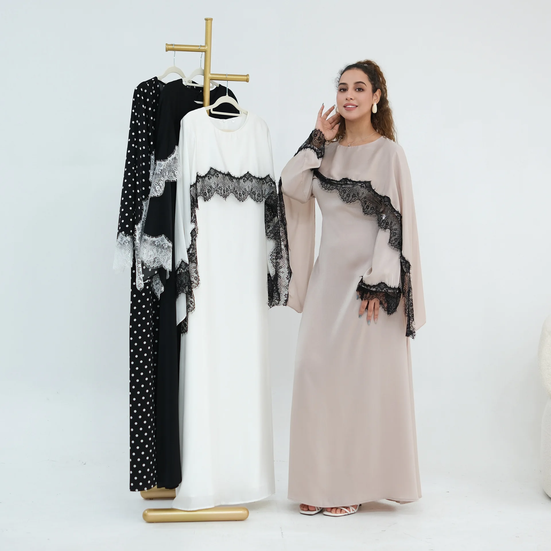 Lace Dress Women Eid Dubai Abaya Party Long Dresses Jalabiya Muslim Ramadan Morocco Abayas Kaftan Islam Vestidos Maxi Gown 6