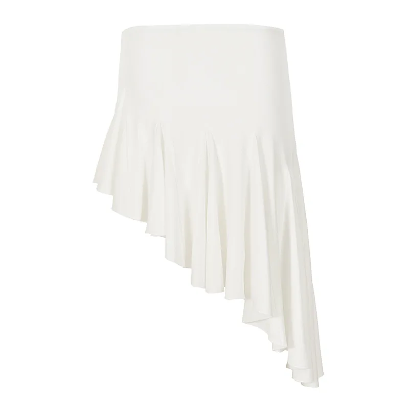 Fashion casual irregular elegant split skirt for women's street vacation lotus leaf edge short skirts
