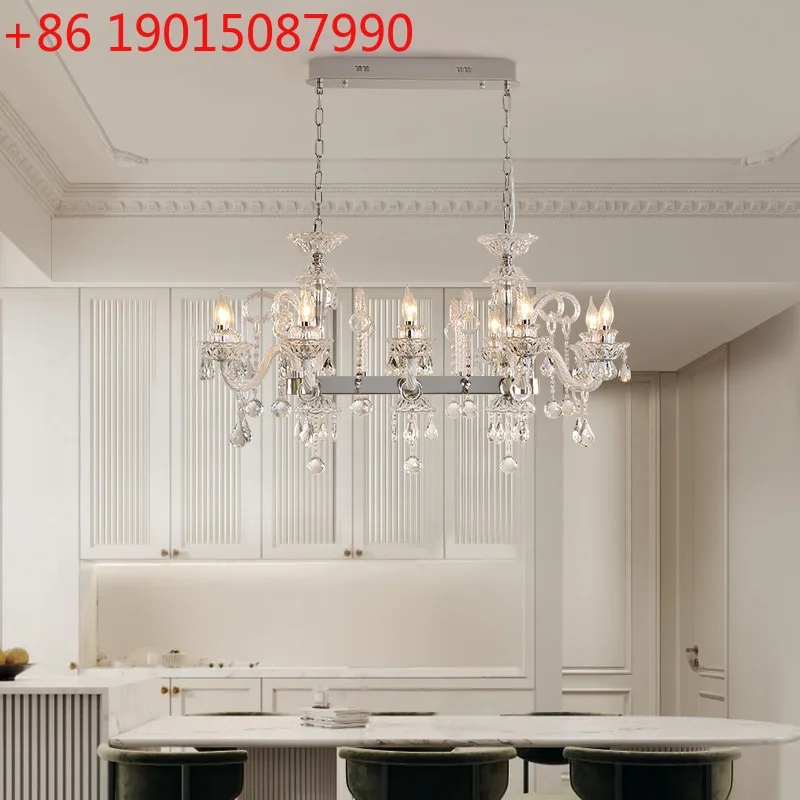 

Restaurant crystal lamp French light luxury atmosphere bar counter senior designer retro lighting creativity
