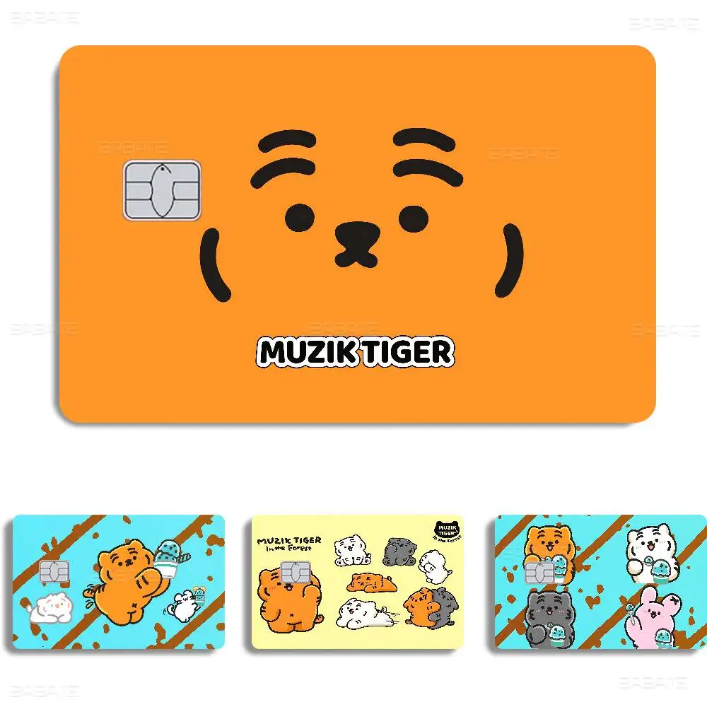 N-MUZIKS T-TIGER Anime Cartoon Bear Cartoon Credit Card Skin Stickers for Bank Card Bus Metro Card Sticker Waterproof Women Gift