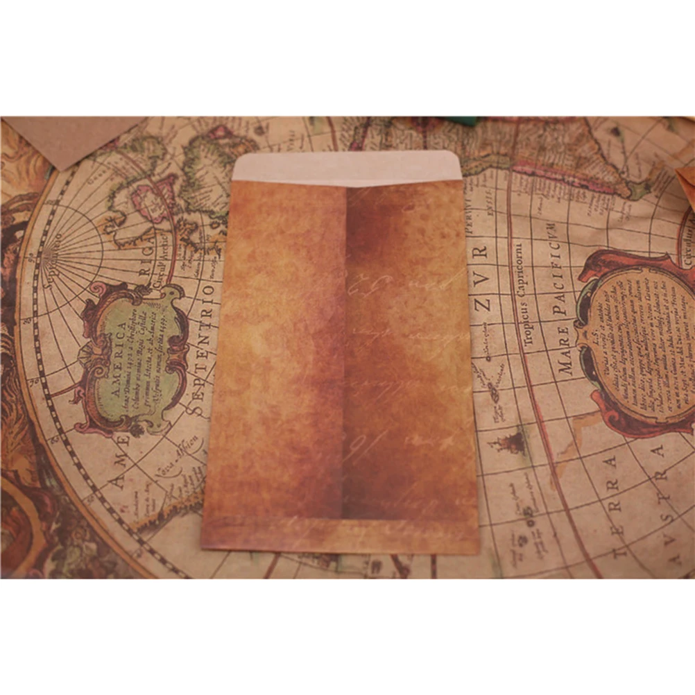 

10pcs Vintage Kraft Paper Envelopes Retro Brown Letter Storage Postcard Photo Biodegradable Recycled Compostable Reusable Envos