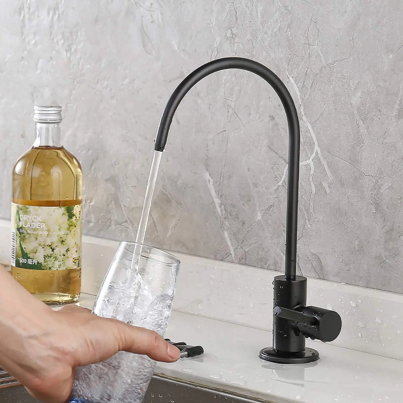 

Brass Black Reverse Osmosis Faucet RO Tap Water Filter Faucet Non-Air-Gap Drinking Water Beverage Faucet Water Filtration System