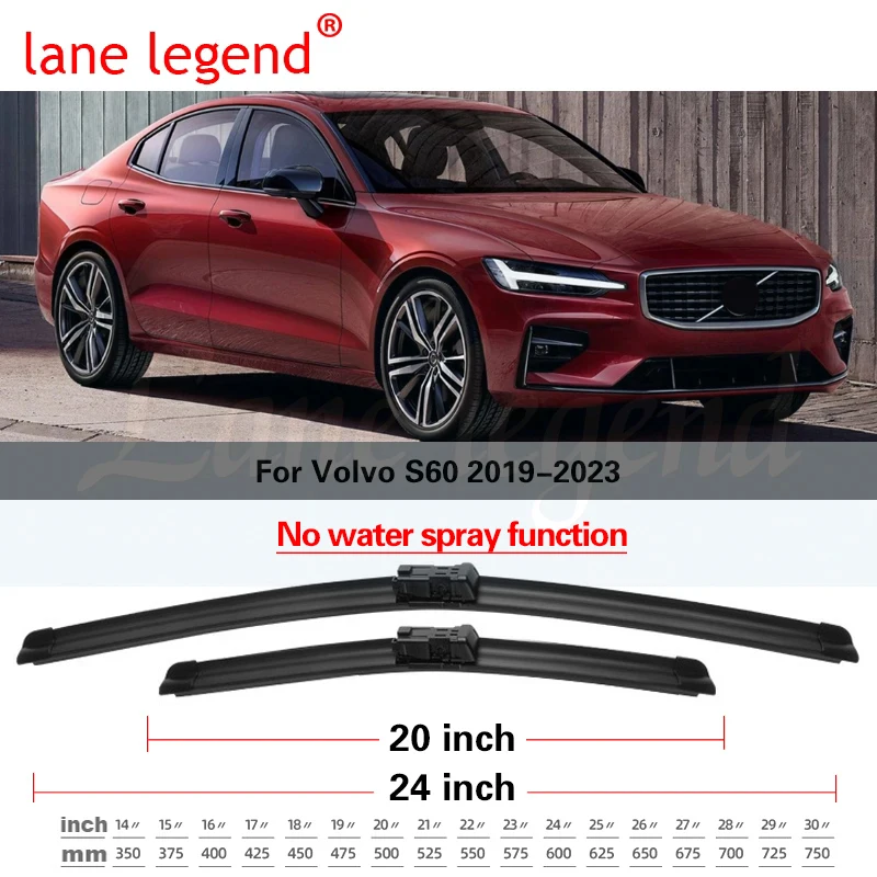 Front Wipers For Volvo S60 2019-2023 Wiper Blade Rubber 24\