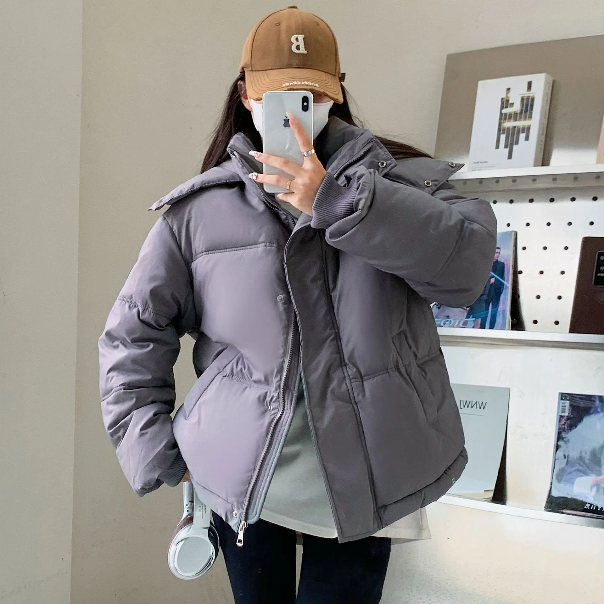 

Down Women's 2025 New Cotton Jacket Winter Loose Cotton Coat Thickened