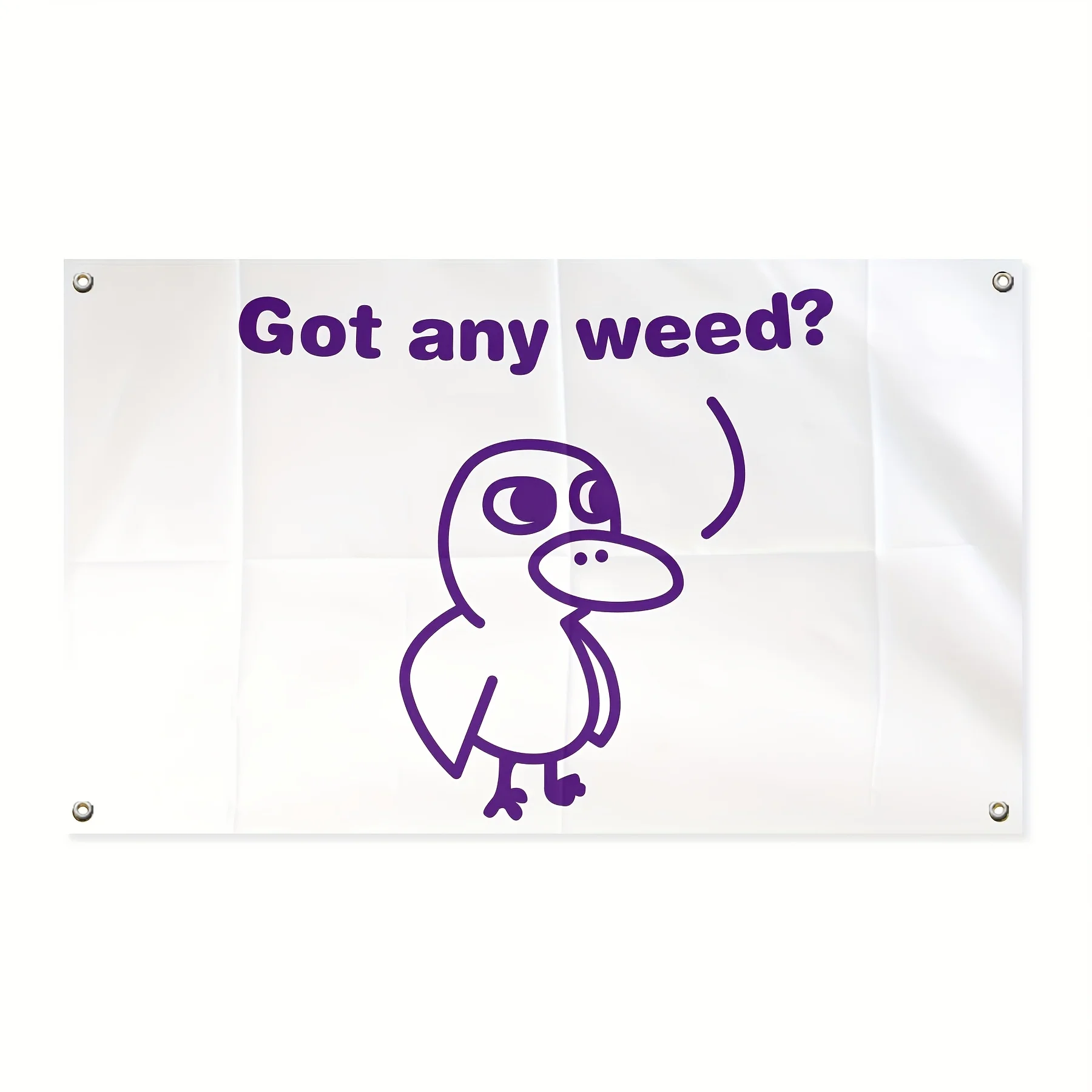 Funny Weed Pot Flag Banner Yard Decor Cartoon Bird Novelty Outdoor Party Flag Gift Garden Accessory 60x90cm