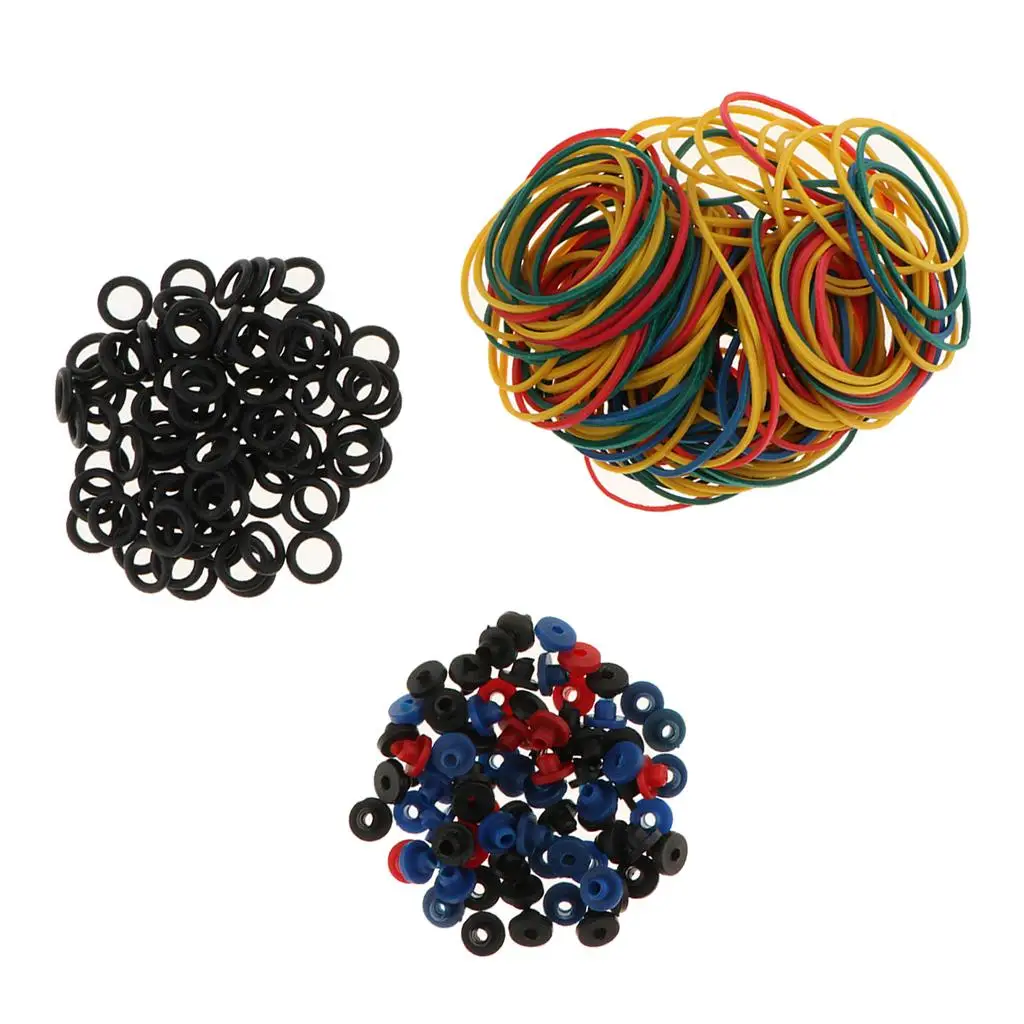 Accessories Set 100 O-rings+100 Rubber Bands + 100 Grommets