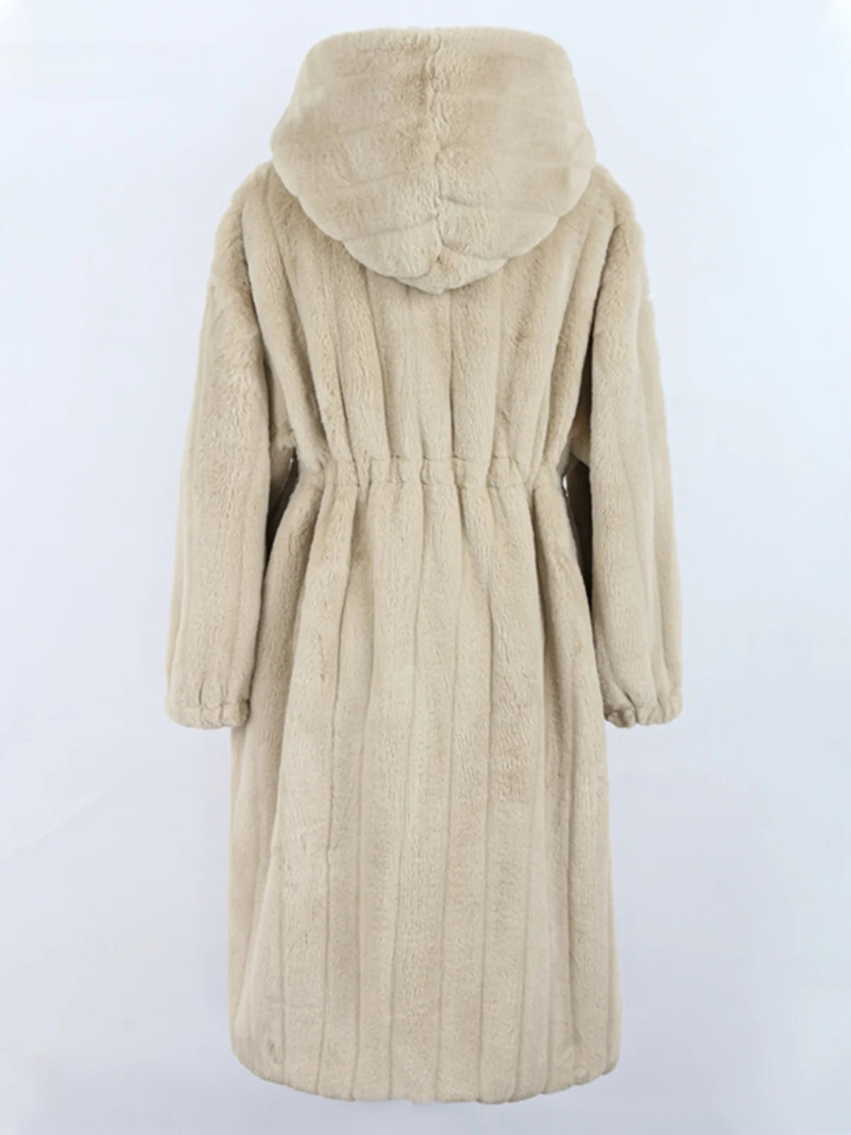 

Женское утепленное пальто Nerazzurri с капюшоном на молнии, свободного кроя, из искусственного меха, в корейском стиле, из полиэстера