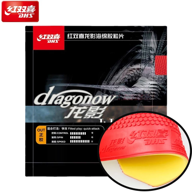 

DHS Dragonow Table Tennis RubberSheet Pips-out Ping Pong Rubber with High Elastic Sponge for Training Competition Chop Attacking