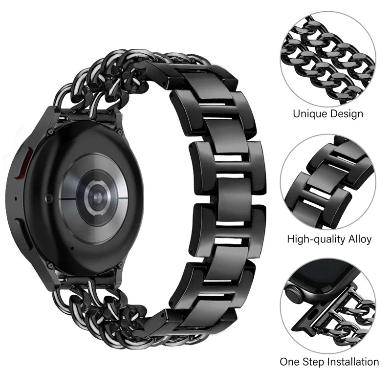 20-22mm Metal band For Samsung Galaxy watch 6 5 4 Classic Luxury link bracelet Amazfit Bip 5/Bip3 pro/Balance/GTS/GTR 4 strap