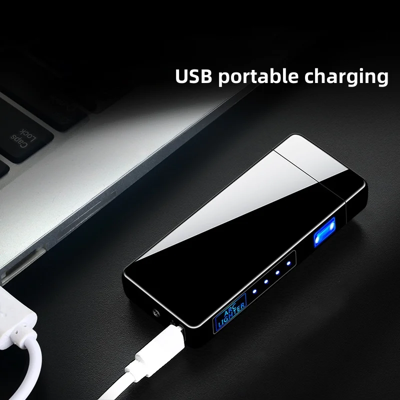 Nowy podwójny łuk pulsacyjny plazmowy USB do ładowania przenośnych wiatroszczelnych metalowych zapalniczka do cygar Outdoor Camping spersonalizowane
