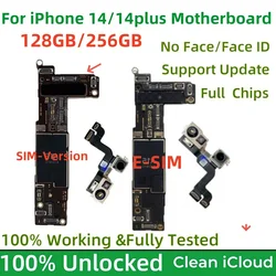 Fully Tested With/No Face ID SIM Version For iPhone 14 Plus Motherboard Free Clean iCloud Mainboard Logic Board Unlocked