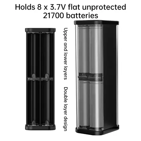 8 Slot 21700 Custodia per batteria Kit fai da te Mecha Trasparente Carica rapida Caricatore Flash Custodia per batteria Kit Power Bank Box Tipo C