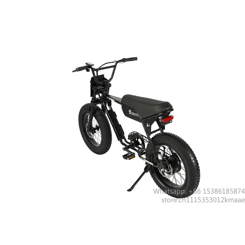 Off-road Brushless Electric Moped with Rear Hub Lithium Battery Fully Suspended Steel Frame Adult Bike