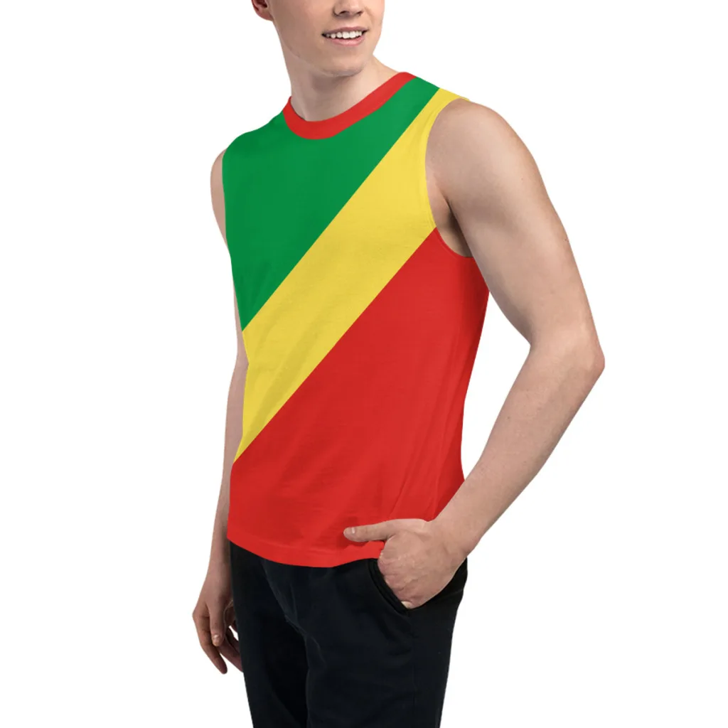 Sleeveless T-shirt Republic of Congo Flag 3D Men's Boys Tshirt Gyms Tank Tops Fitness Joggers Basketball Training Vest