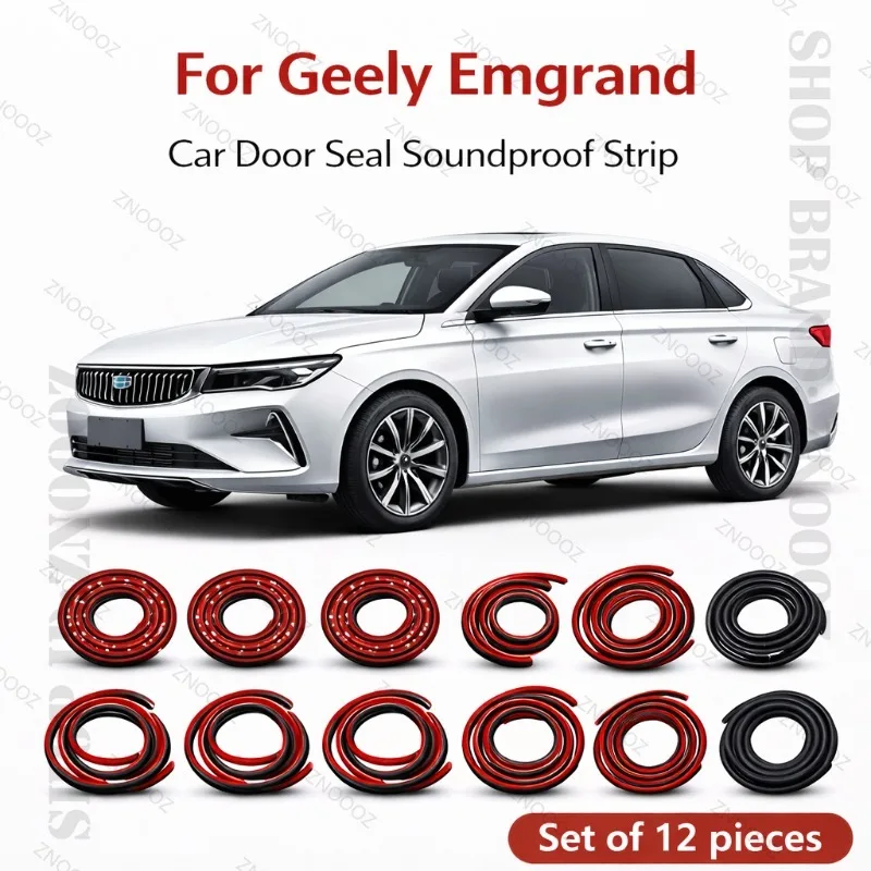 

Для Geely Emgrand: Комплект из 12 шт. двухслойных резиновых уплотнителей для дверей (шумоизоляция, защита от пыли и воды)