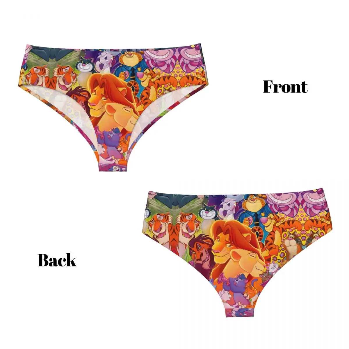 Bragas breves personalizadas de dibujos animados de películas del Rey León para mujer, ropa interior de Manga elástica transpirable