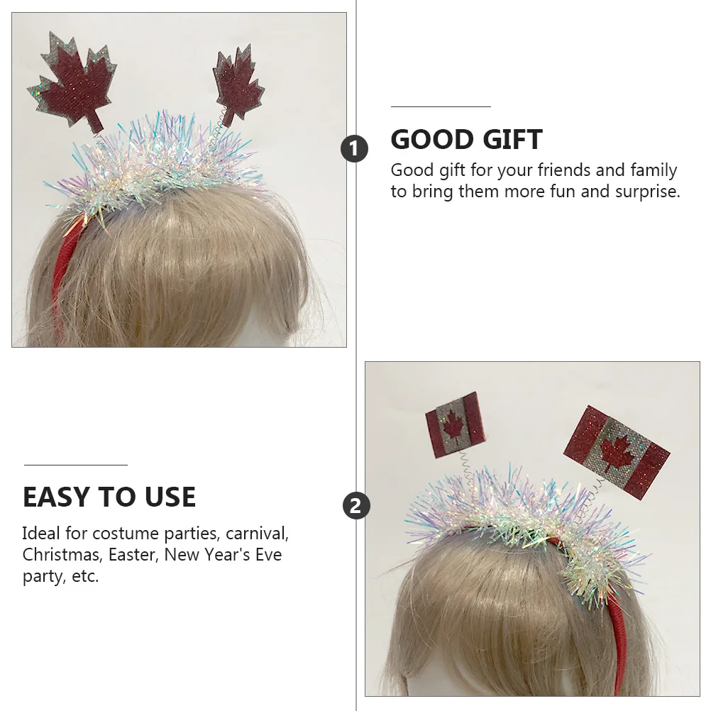 

4Pcs Maple Leaf Hair Hoop Festival Lightweight Comfortable Hairband Party Headwear Holiday Party Supply Costume Accessory