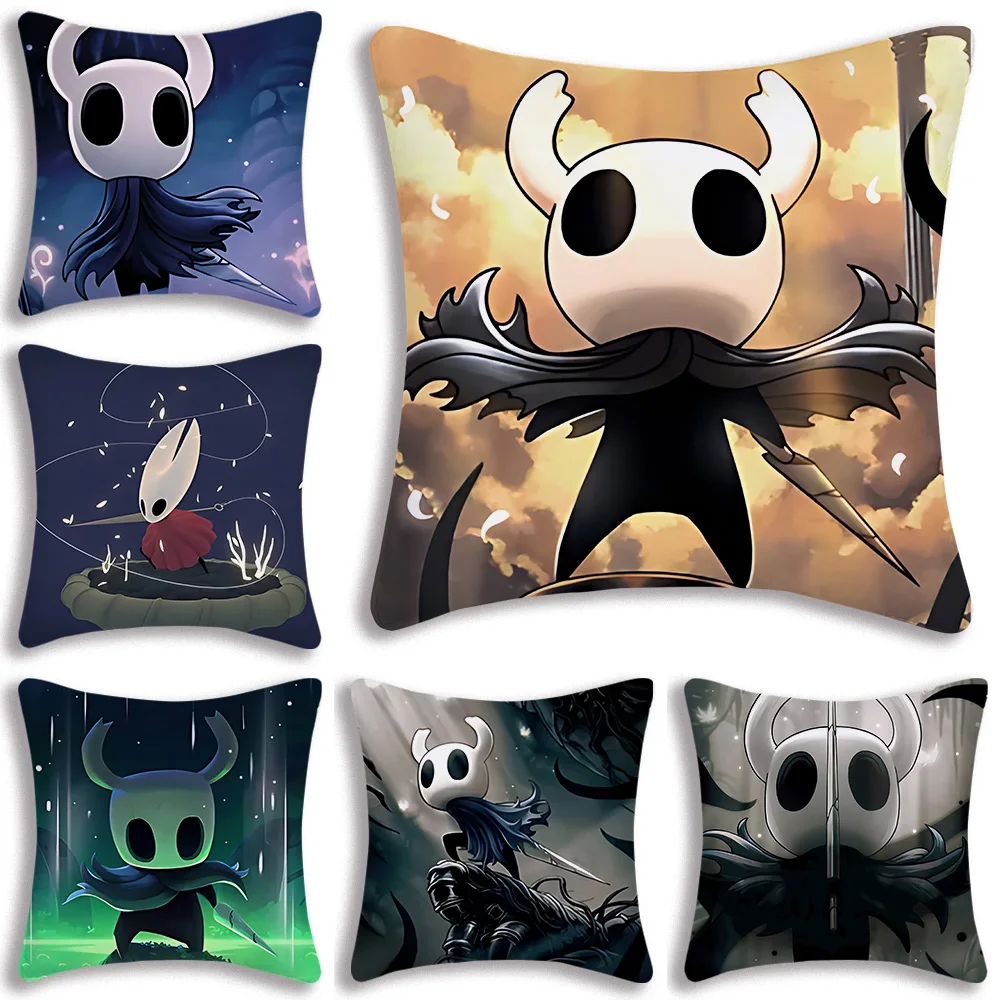 

Hollow Knights Pillow Covers Cartoon Sofa Decorative Home Double-sided Printing Short Plush Cute Cushion Cover