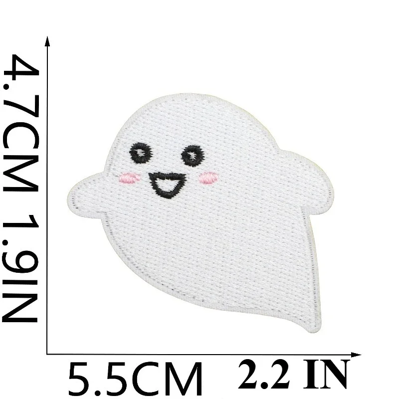 유령 자수 패치 천 할로윈 피아오 유령 패치 스티커 축제 분위기 드레스업 자수 라벨 호박 거미