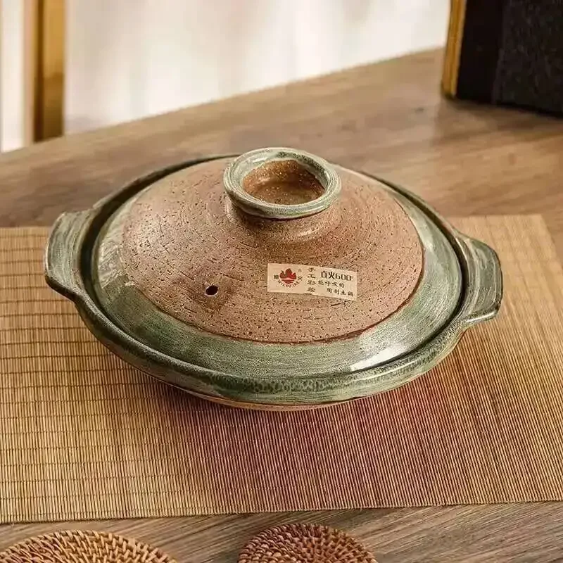 Japanese Clay Casserole Stew Pot Domestic Gas Casserole Soup Pot Open Fire Shallow Pot Ceramic Rice Cooking Pan For Gas Stove