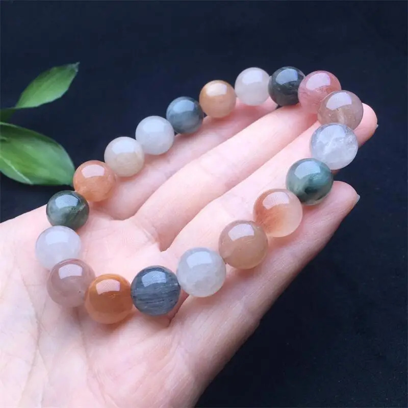 8MM Natural Colored Rabbit Hair Quartz Bracelet Women Fashion Charm Crystal Healing Energy Gemstone Yoga Jewelry 1PCS