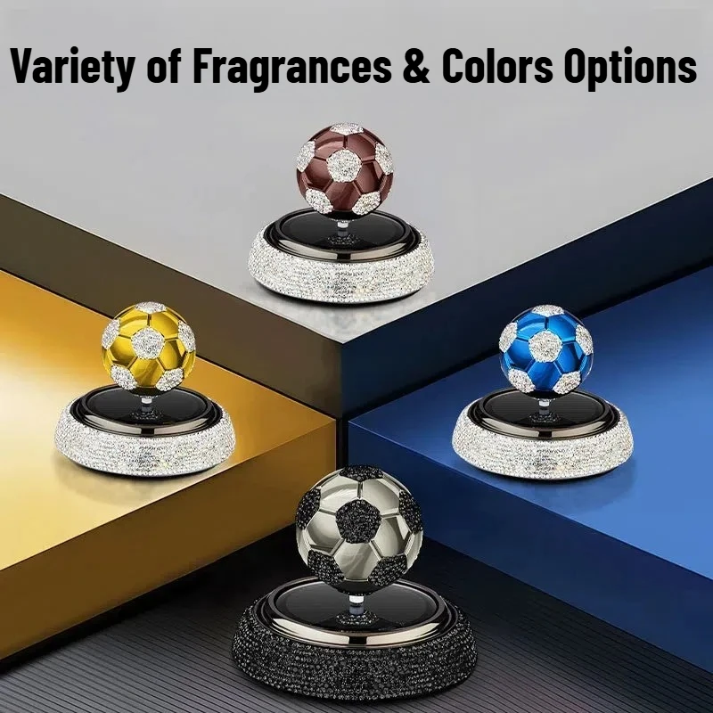 

Football Shaped Solar Rotating Car Aromatherapy Dashboard Decor Long Lasting Fragrance Auto Air Freshener For Soccer Fans