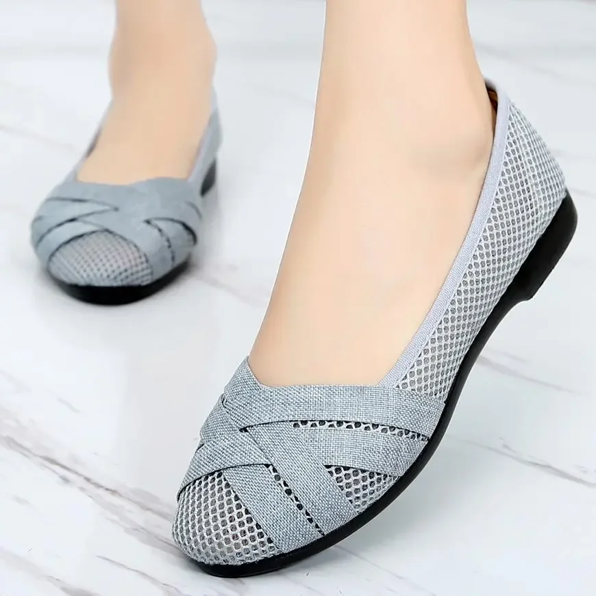 Marlisasa Zapatos De Mujer Women Cute Sweet Bow Tie Grey Flat Shoes Lady Casual Wedge Heel Black Ballet Dance Flat Shoes F3123