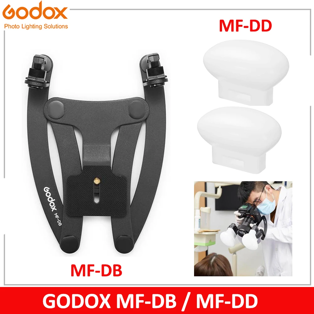 GODOX MF-DB MF-DD دعامة فلاش مرنة لتصوير الأسنان Godox MF12 Flash Macro متوافقة مع كاميرات Nikon/Sony DSLR
