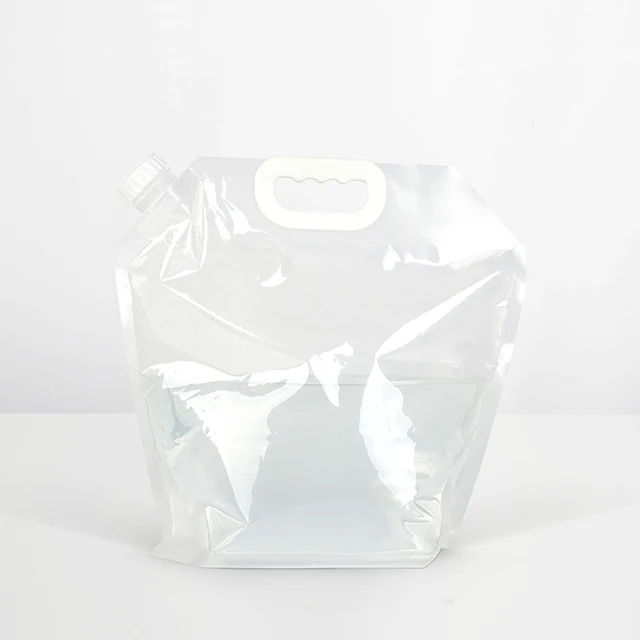 Bolsa de agua reutilizable portátil personalizada 123Hot 3L ~ 5L bolsa de pie con boquilla de mango de plástico