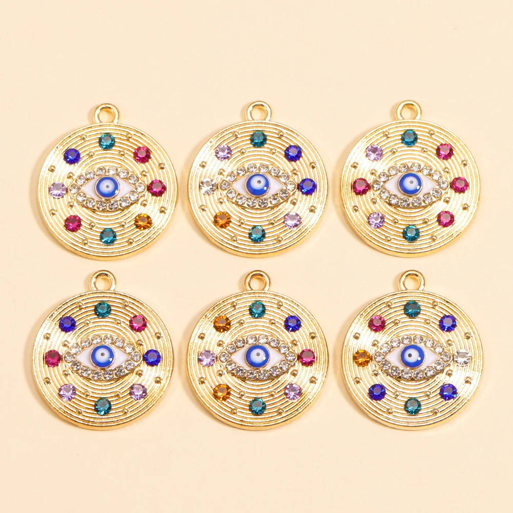 Silver Plated Alloy Evil Eye Charms for DIY Jewelry Making