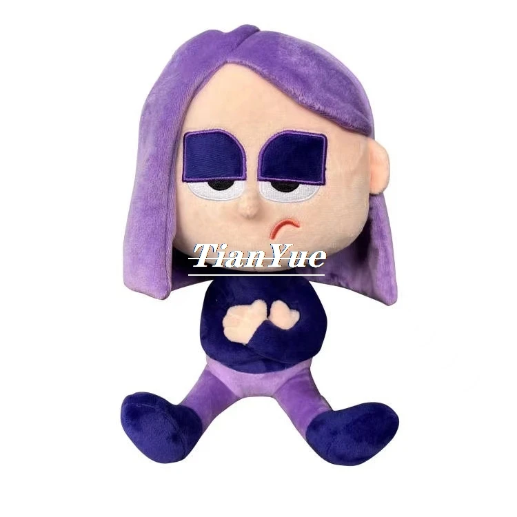 لطيف Duolingo زنبق الأرجواني الشعر فتاة لينة محشوة دمية الأطفال هدية عيد الميلاد لعبة 25 سنتيمتر