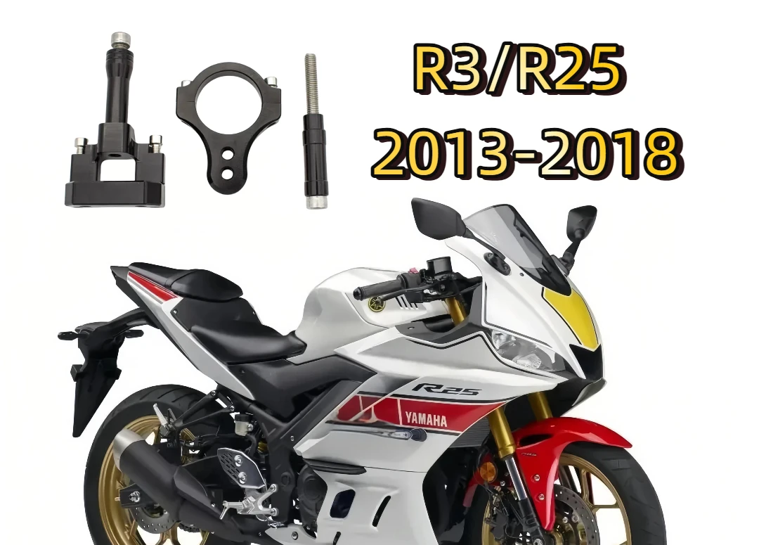 

Carbon Stuurdemper Stabilisator Motorfiets Voor Yamaha Yzf R3 R25 Mt25 Yzfr3 Directionele Dempers Mount Beugel Ondersteuning Kit