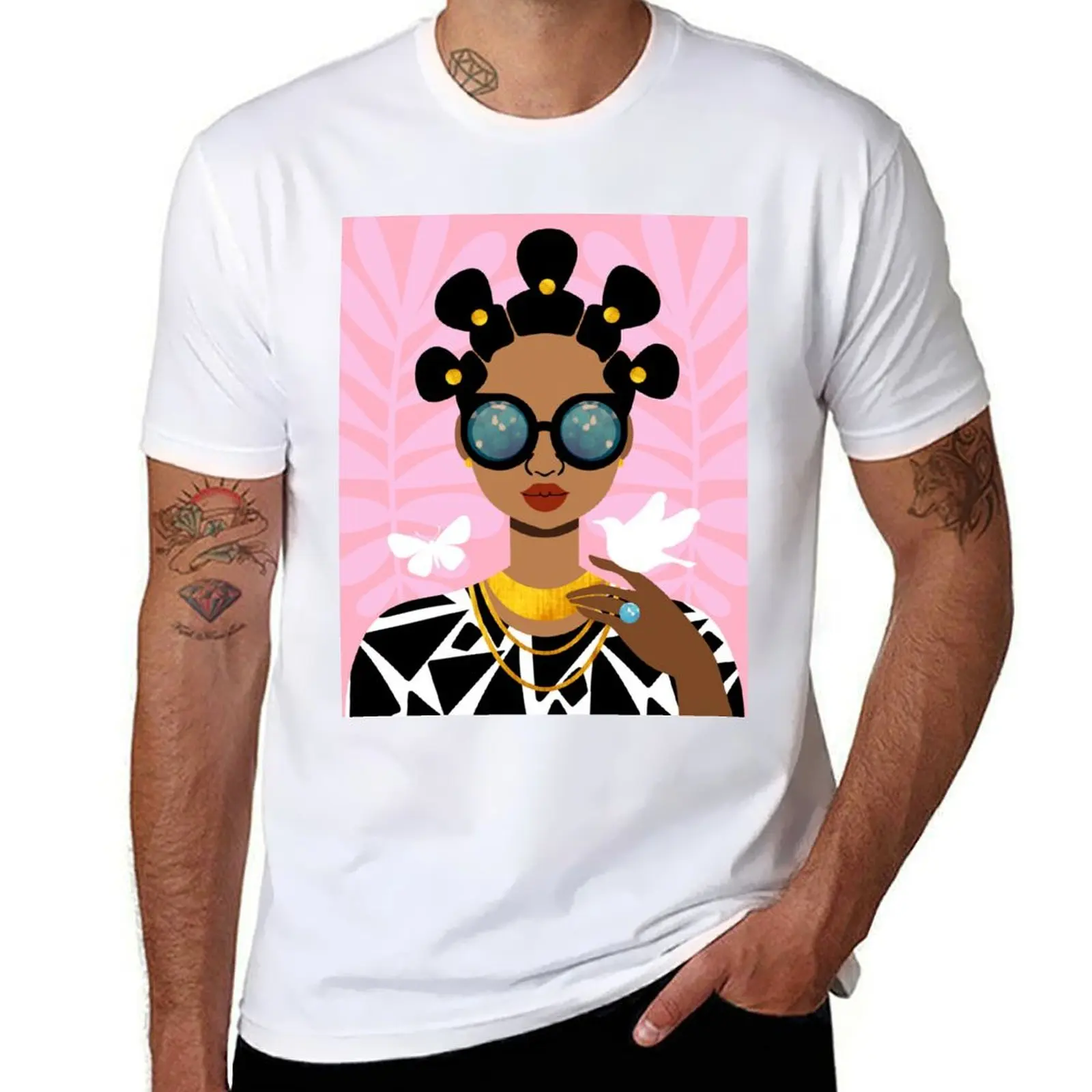 

Bantu Knots Hairstyle Girl T-Shirt cotton t shirt pack t shirt man plain T-Shirt