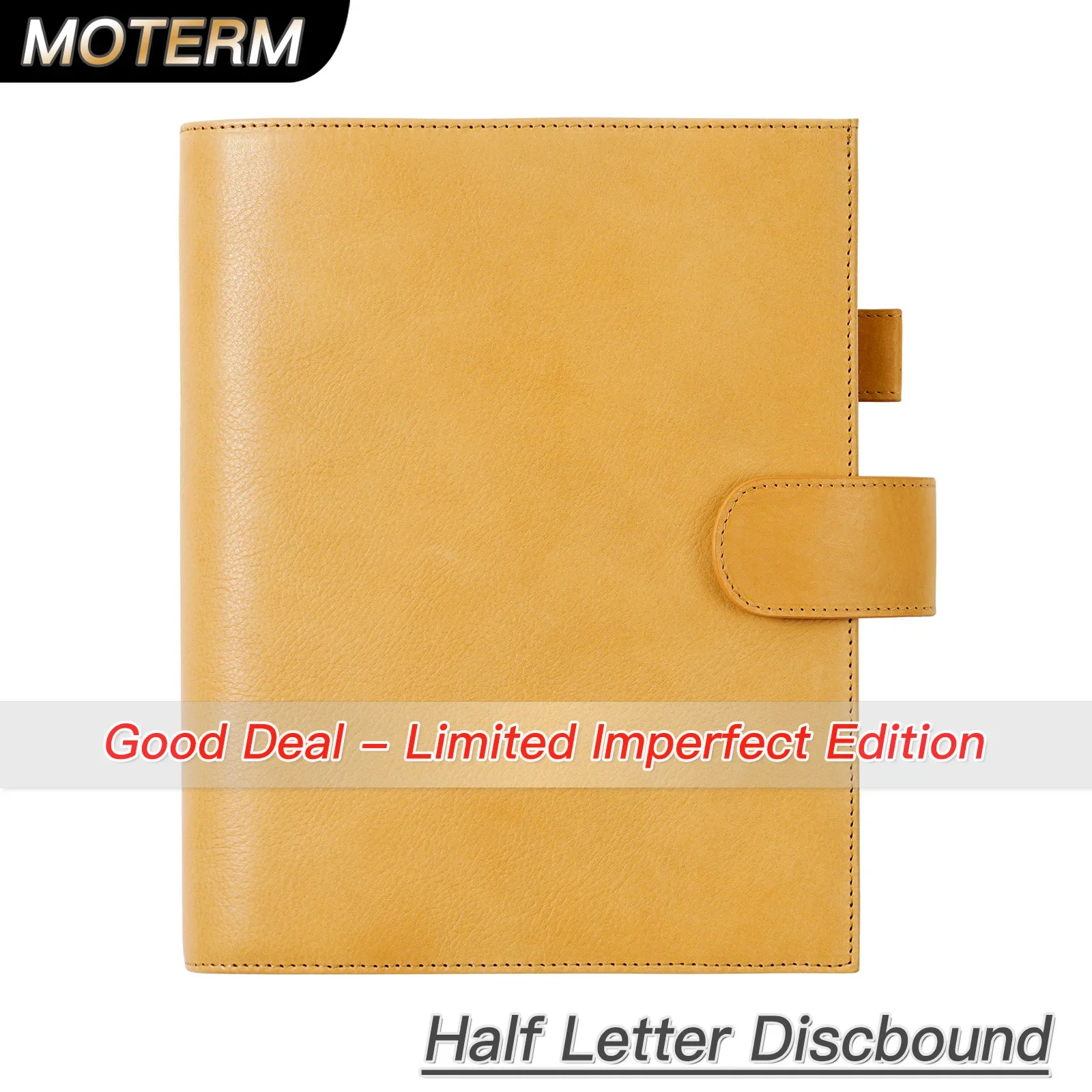 Limited Imperfect Moterm Full Grain Vegetable Tanned Leather Discbound Series Half Letter Cover Junior Disc Bound Notebook Cover