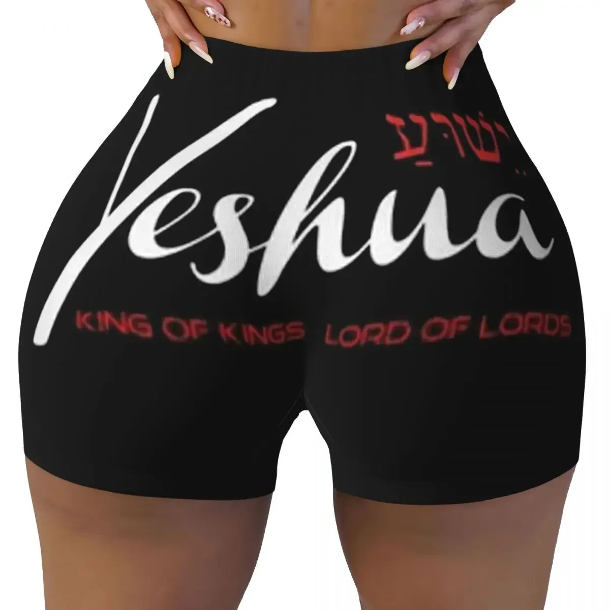 Custom Jesus Christ Yeshua Yoga Shorts Women Gym Workout Running Athletic Volleyball Biker Shorts