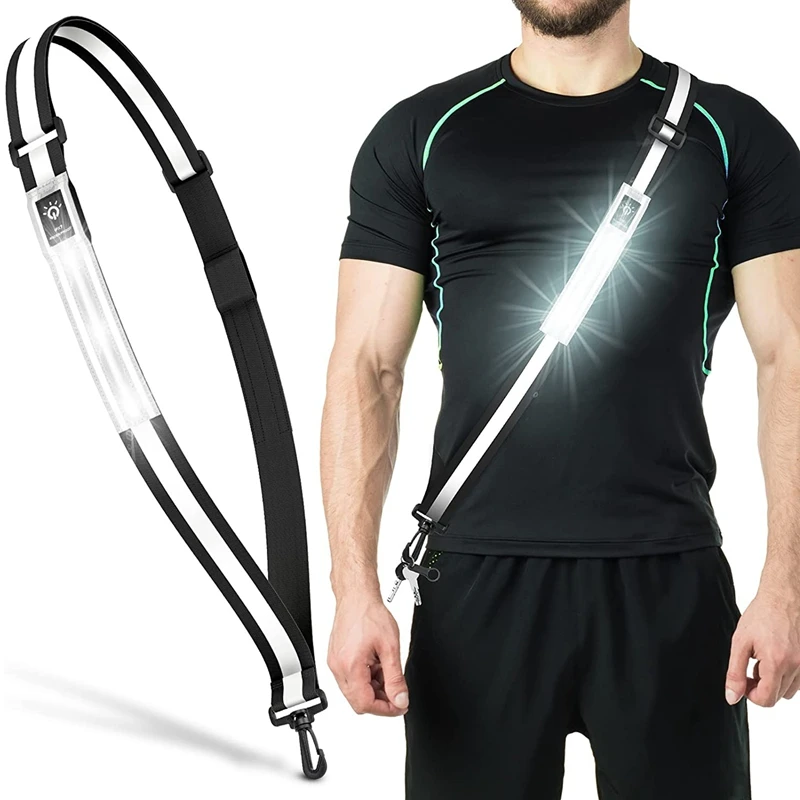 LED Reflective Belt Walking Gear,Safety Light For Walkers At Night,Safety Rechargeable Reflective Running Gear