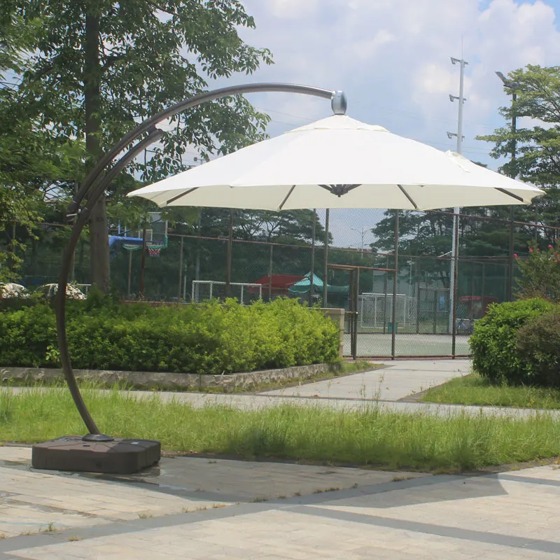 

3.5M Round Double Arm Roman Umbrella - Courtyard Hotel Villa and Balcony Party Manual Large Hanging Parasol