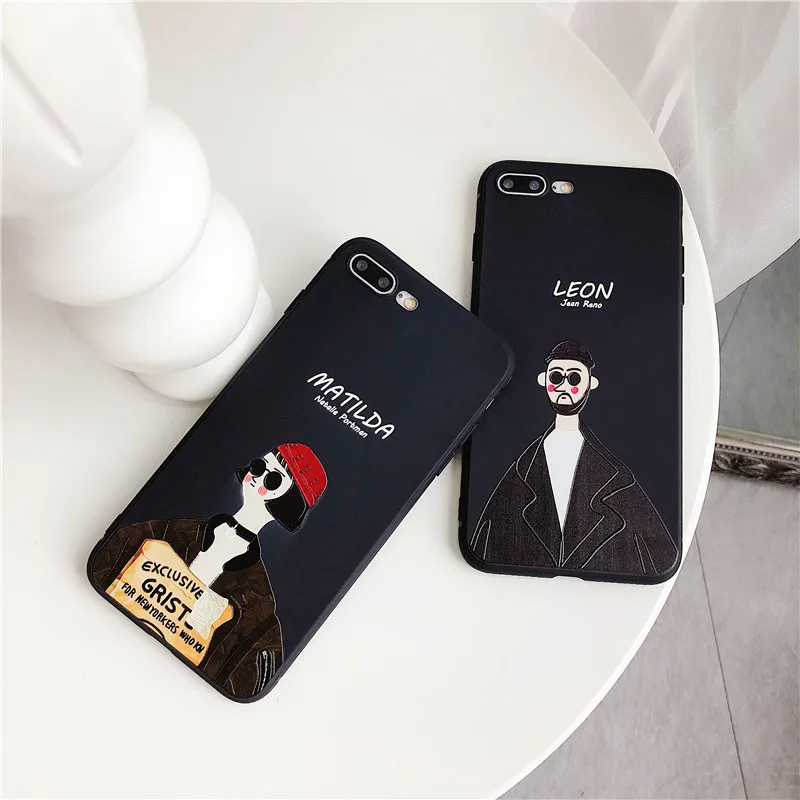 Cartoon Killer Leon Uncle Couple Phone Case For iPhone 12 11 13 Pro Max X XR XS Max 7 8 Plus SE for iPhone 11 Pro Max Cover Bags