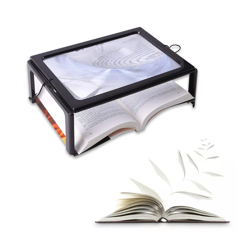 Magnifier with 4 Anti-Glare Dimmable LED for Ideal for Reading Small Prints & Lo