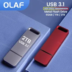 Unidade Flash USB de Alta Velocidade para Computador e Laptop, Dispositivo de Memória, USB 3.0, Pendrive, Stick, 512GB, 1TB, 2TB, 3,1