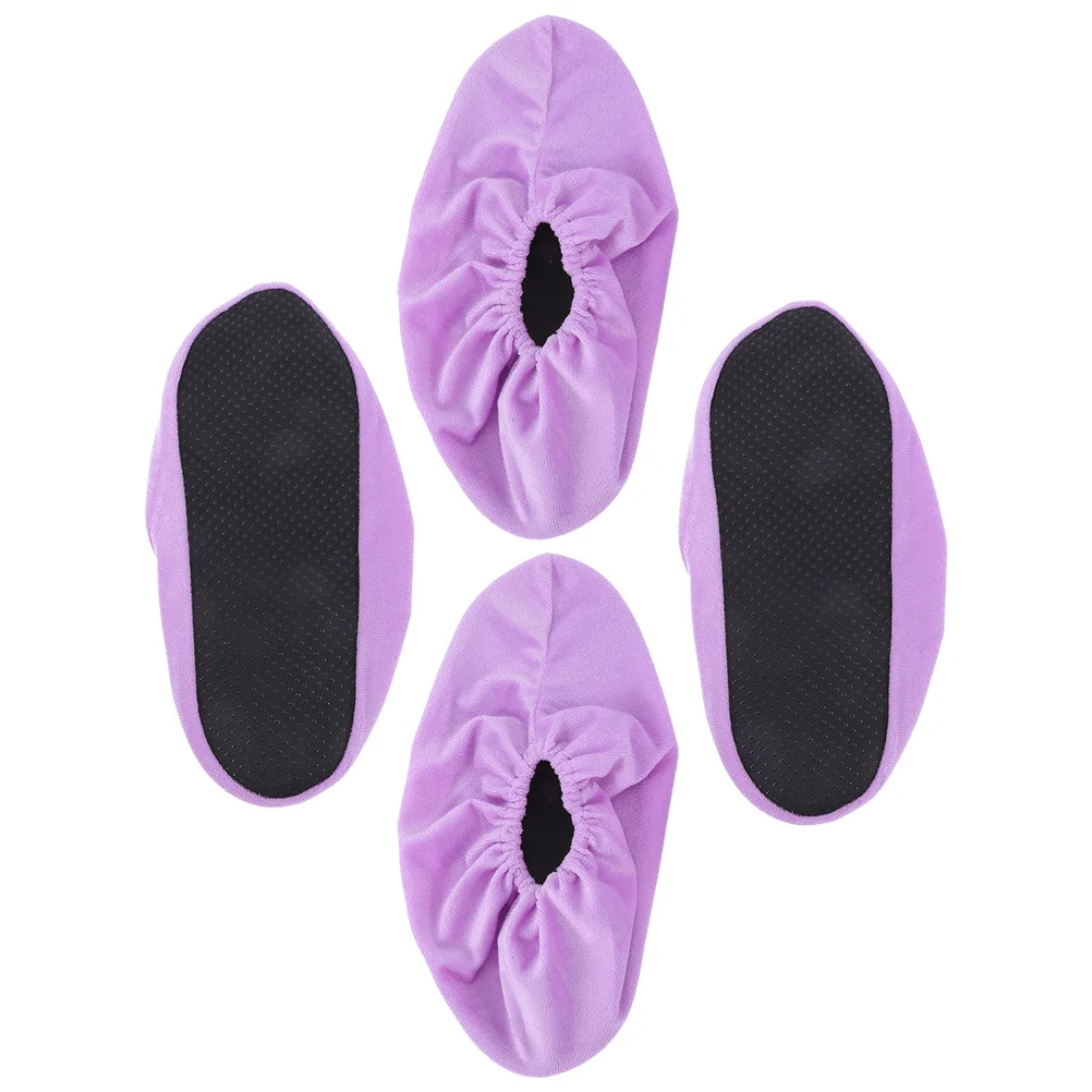 

2 Pairs Bowling Shoe Covers Sports Supplies Equipment Creative Non-slip Protector Violet Man