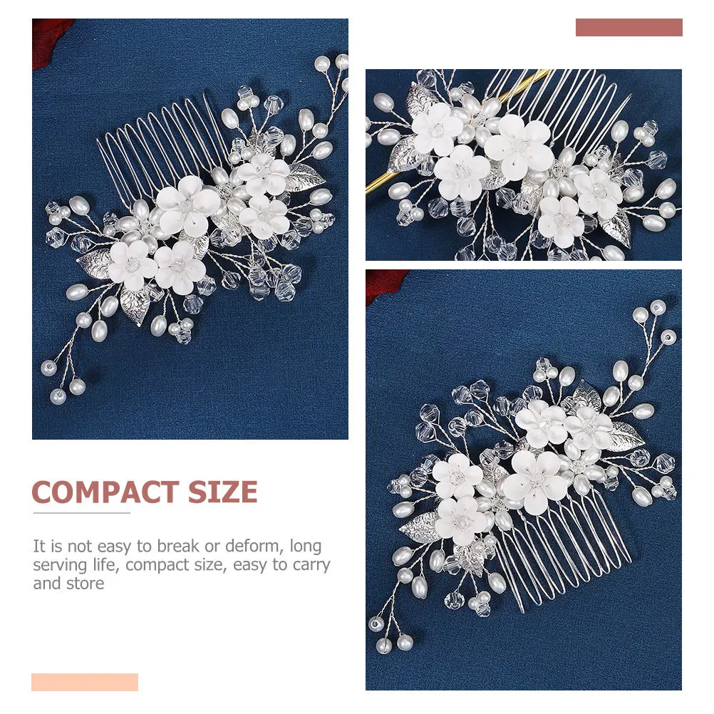 مشط شعر على شكل زهرة، إكسسوار زفاف أنيق، غطاء رأس للعروس خفيف الوزن، قابل لإعادة الاستخدام، ديكور للشعر للنساء والحفلات الراقصة #5