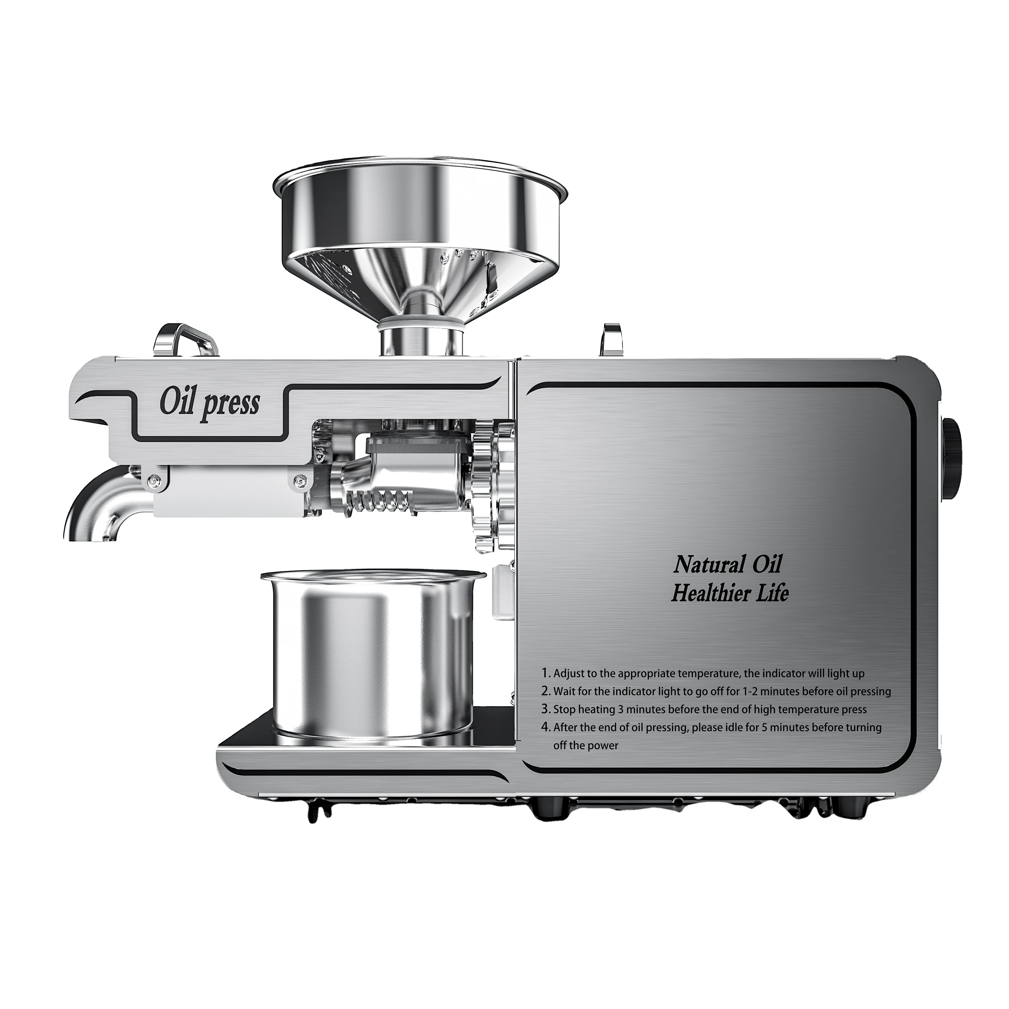 

800W Automatic 4-6kg Fruit Olive Lemon Mustard Oil Press Machine HJ-P10