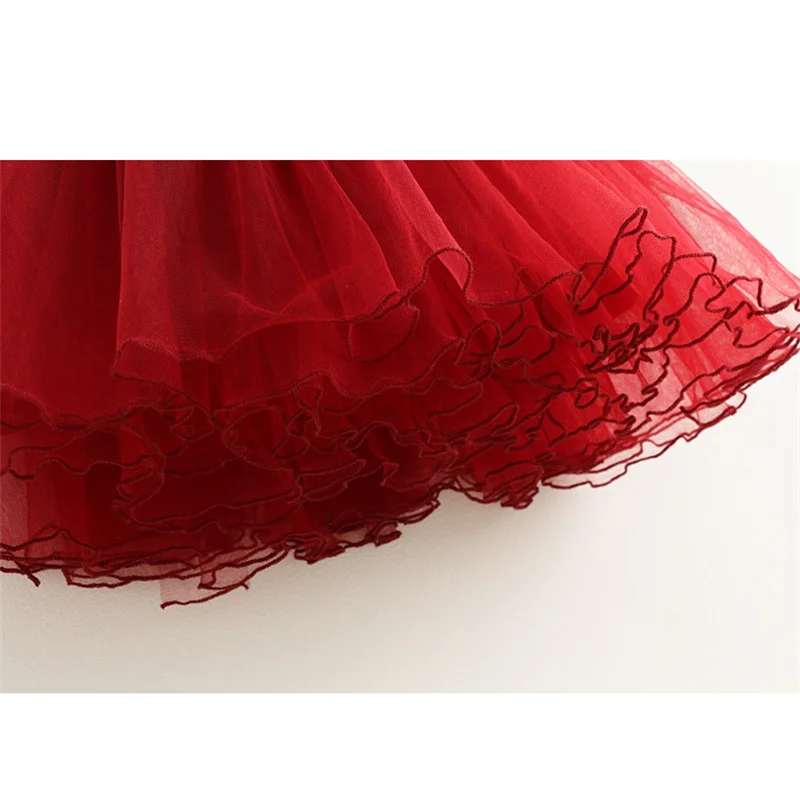 ชุดเด็กฤดูใบไม้ร่วงเด็กทารกดอกไม้พิมพ์ชุดเจ้าหญิงVestidosเด็กวัยหัดเดินเสื้อผ้าเด็กผู้หญิงสีแดงXmas Dresses